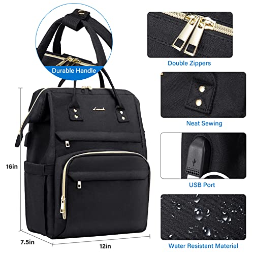 LOVEVOOK Women's Laptop Backpack - Waterproof & USB Charging