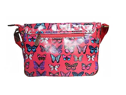 Lightweight, robust satchel bag with butterfly motif