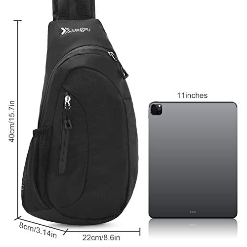 Mardiko Unisex Waterproof Sling Bag, Black