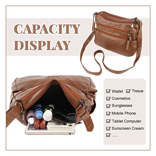 Vintage Leather Crossbody Hobo Shoulder Bag for Women