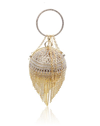 Gold Diamante Evening Clutch Bag for Women - Prom or Wedding