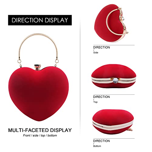 Stylish Heart Clutch Purse for Women's Evening
