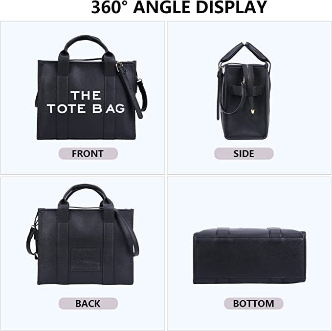 Black Makukke leather shoulder bag for office, travel, school