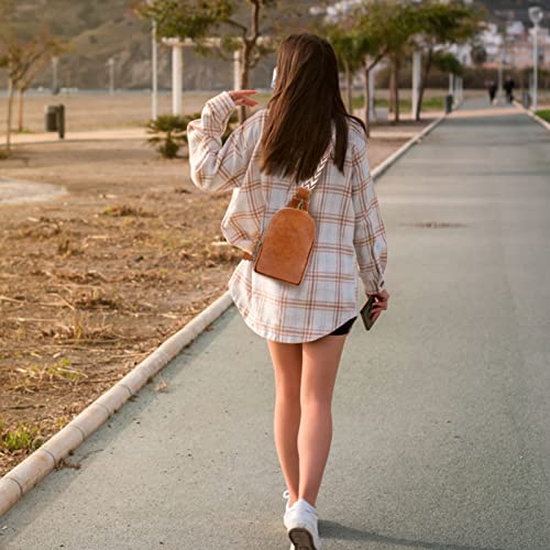 Women's Leather Crossbody Bag with Boho Guitar Strap