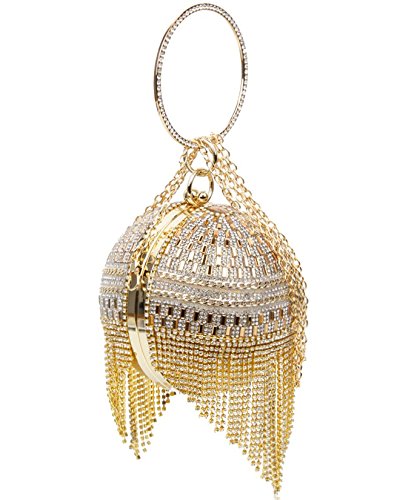 Gold Diamante Evening Clutch Bag for Women - Prom or Wedding