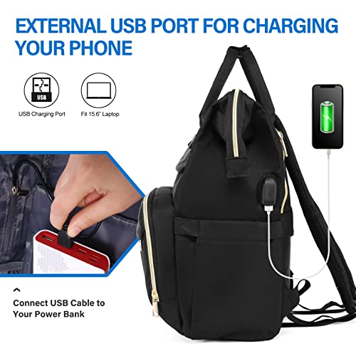 LOVEVOOK Women's Laptop Backpack - Waterproof & USB Charging