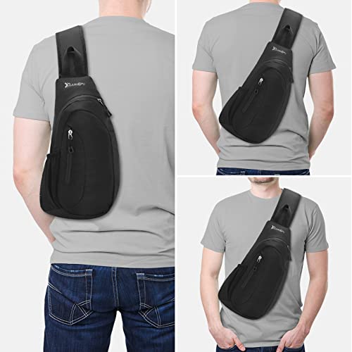 Mardiko Unisex Waterproof Sling Bag, Black