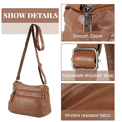 Vintage Leather Crossbody Hobo Shoulder Bag for Women