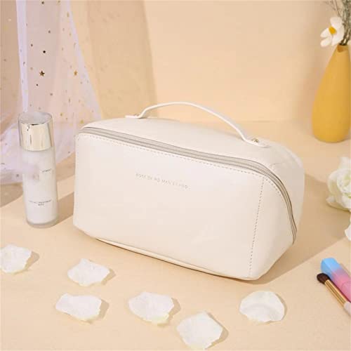 Designer Travel Cosmetic Bag for Women's Toiletries (White)