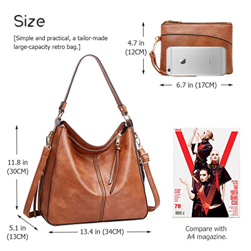 Stylish Leather Handbag Set for Women - Navy Blue