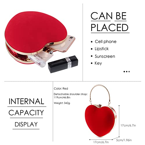 Stylish Heart Clutch Purse for Women's Evening