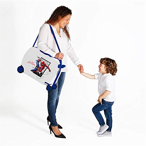 Spiderman Blue Kids Rolling Suitcase - ABS Combination Lock