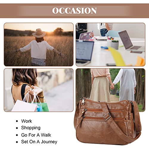 Vintage Leather Crossbody Hobo Shoulder Bag for Women