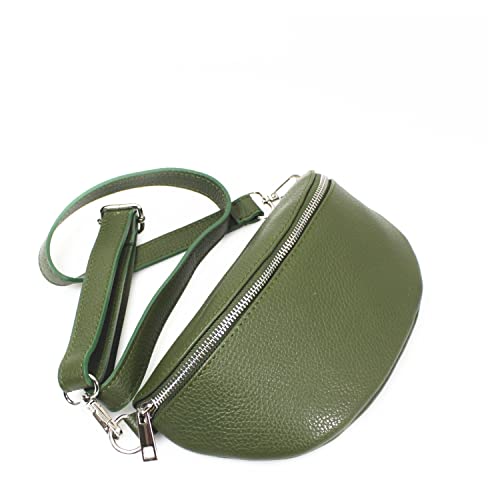 LeahWard Italian Leather Sling Bag, Dark Green