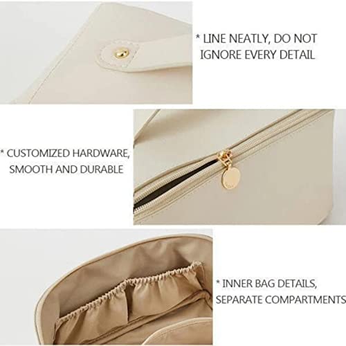 Designer Travel Cosmetic Bag for Women's Toiletries (White)