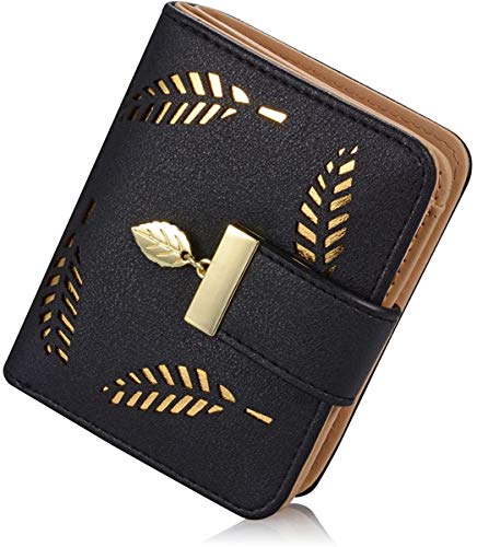 Small Bifold Leather Handbag with Card Holder - Women's Designer Purse