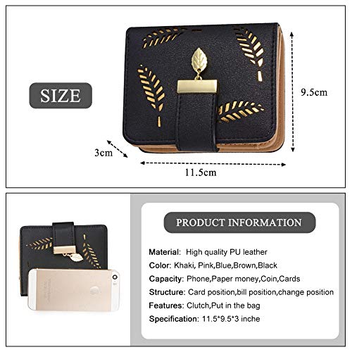 Small Bifold Leather Handbag with Card Holder - Women's Designer Purse