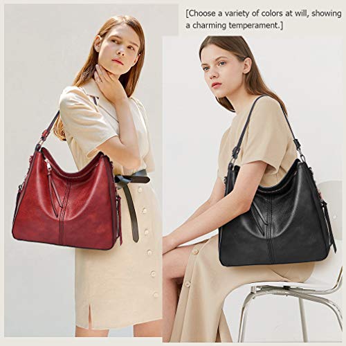 Stylish Leather Handbag Set for Women - Navy Blue