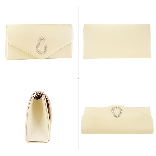 Gold Satin Rhinestone Evening Clutch: Elegant, Sparkly & Chic