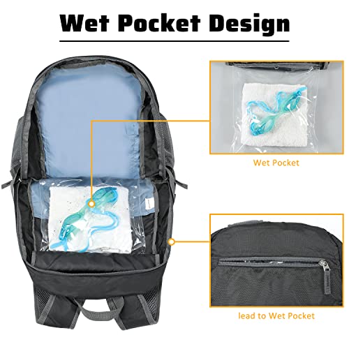 40L Lightweight Waterproof Backpack for Men and Women