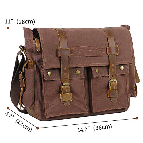 Vintage Canvas Mens Messenger Bag for 14.5-inch Laptop