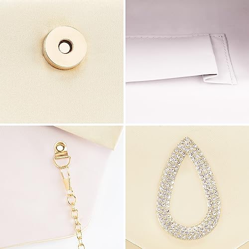 Gold Satin Rhinestone Evening Clutch: Elegant, Sparkly & Chic