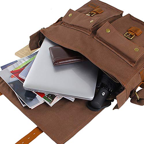 Vintage Canvas Mens Messenger Bag for 14.5-inch Laptop