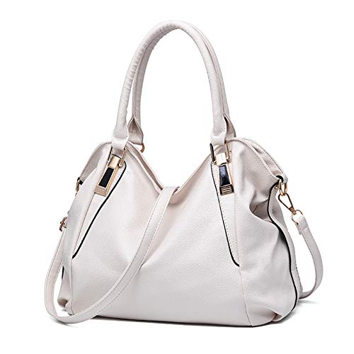 Ikaif White Soft PU Leather Designer Handbag
