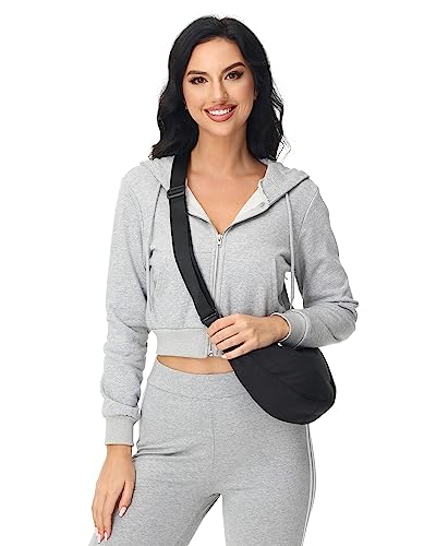 JOCMIC Lightweight Nylon Crescent Crossbody Bag for Women