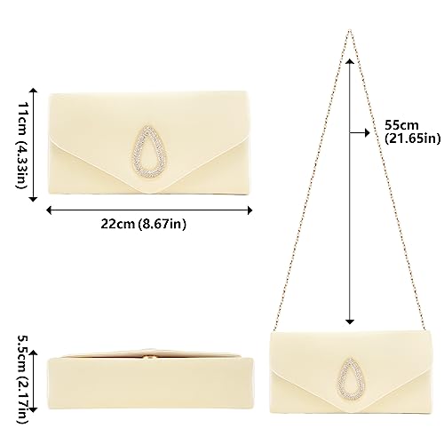 Gold Satin Rhinestone Evening Clutch: Elegant, Sparkly & Chic