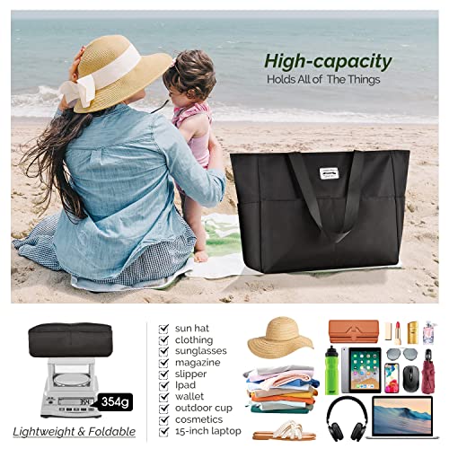 Large Waterproof Beach Bag for Women - Lightweight Travel Bag