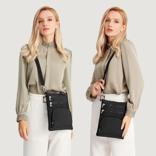 Kono Multi-Pocket Black Designer Crossbody Bag