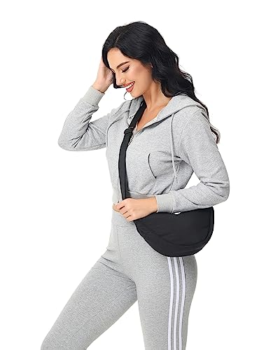 JOCMIC Lightweight Nylon Crescent Crossbody Bag for Women