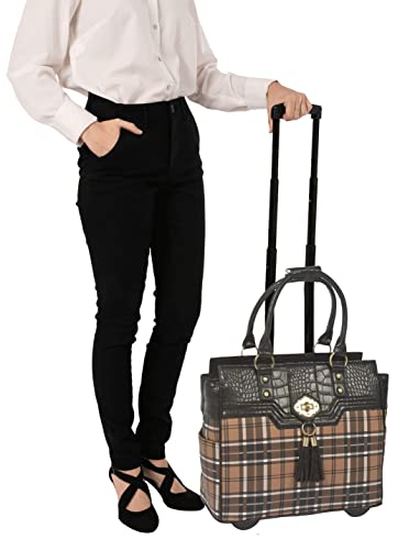 Designer Plaid Laptop Tote Bag, Fits 17