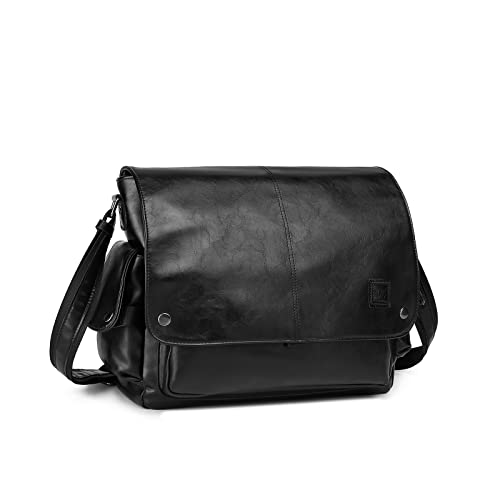 KONO Leather Shoulder Bag for Work, Travel, School