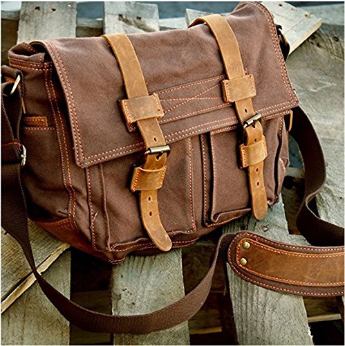 Vintage Canvas Mens Messenger Bag for 14.5-inch Laptop