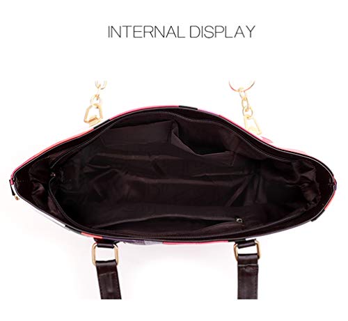 Ketamyy Women's 6 Piece Red Designer Handbag Set