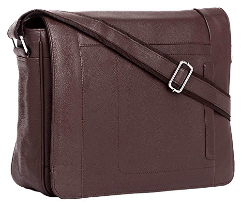 J. Wilson London Unisex Leather Laptop Bag (Brown)