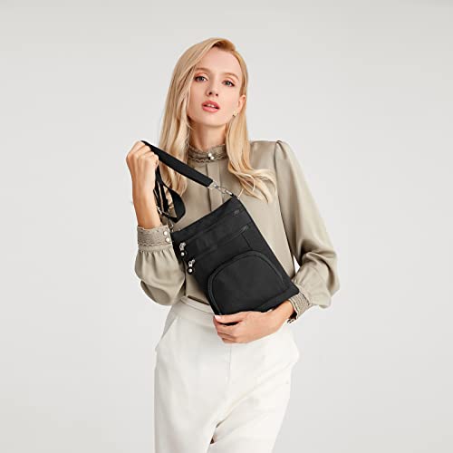 Kono Multi-Pocket Black Designer Crossbody Bag