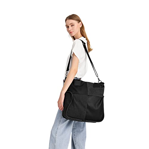 Kono Plaid Canvas Tote Bag for Women