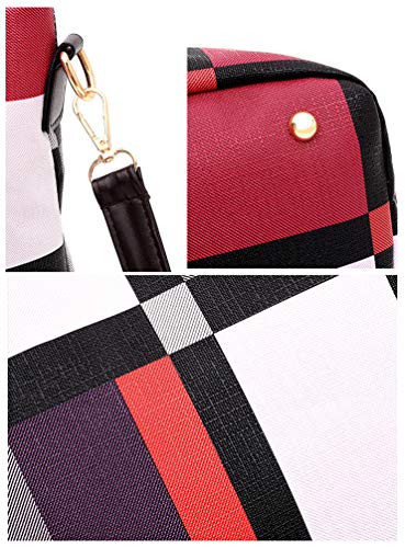 Ketamyy Women's 6 Piece Red Designer Handbag Set