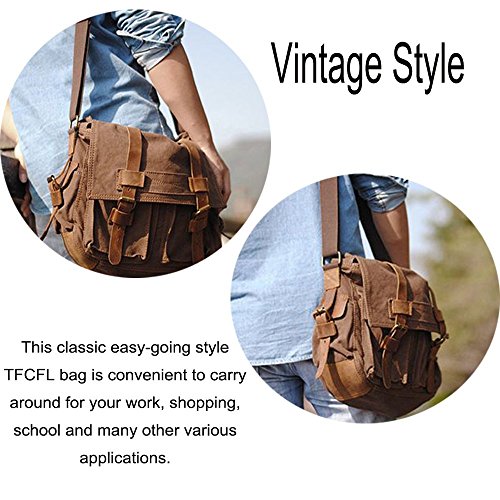 Vintage Canvas Mens Messenger Bag for 14.5-inch Laptop