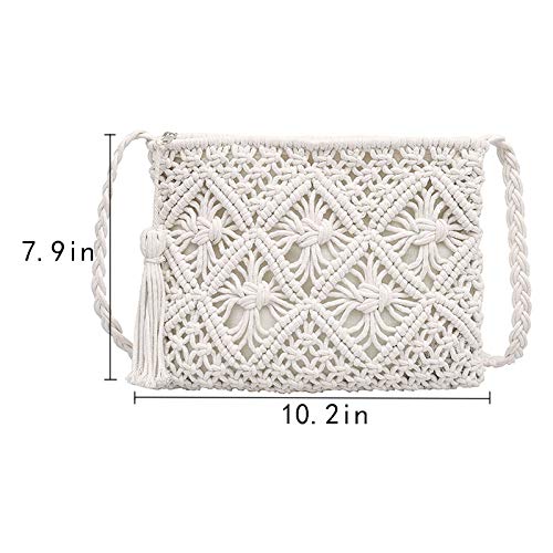 Handgefertigte Strand-Schultertaschen für Damen - Weiß
