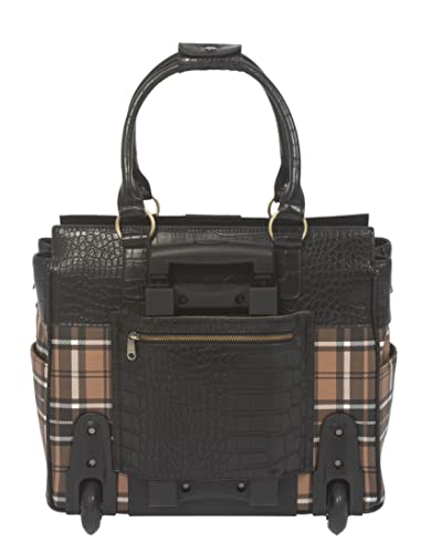 Designer Plaid Laptop Tote Bag, Fits 17