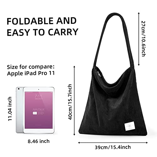 KALIDI Corduroy Totes: Women's Fashionable Water Repellent Handbag