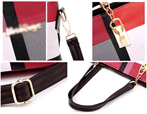 Ketamyy Women's 6 Piece Red Designer Handbag Set