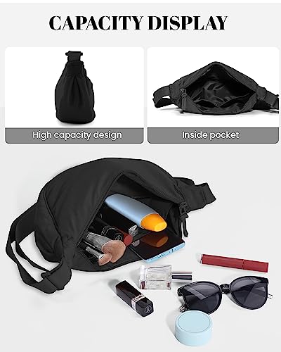 JOCMIC Lightweight Nylon Crescent Crossbody Bag for Women