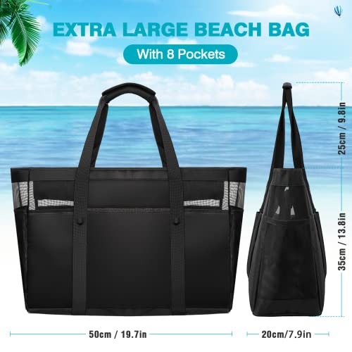 JUYANO Strandtasche Große XXL mit Reißverschluss und Innentasche