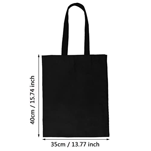 Black Canvas Tote Bag for Travel, School, Work