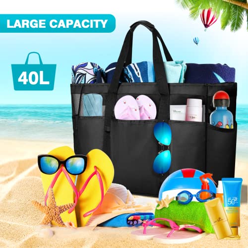 JUYANO Strandtasche Große XXL mit Reißverschluss und Innentasche